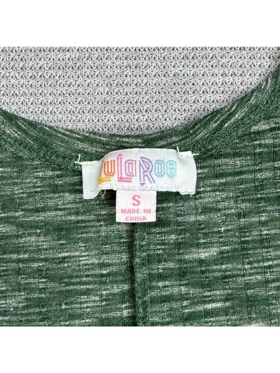 LuLaRoe Cardigan Sweater Duster Womens Size Small Heather Green Open Front Long - Picture 8 of 16